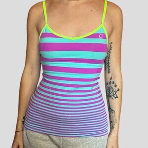 Lorna Jane Striped Athletic Yoga Exercise Tank Top